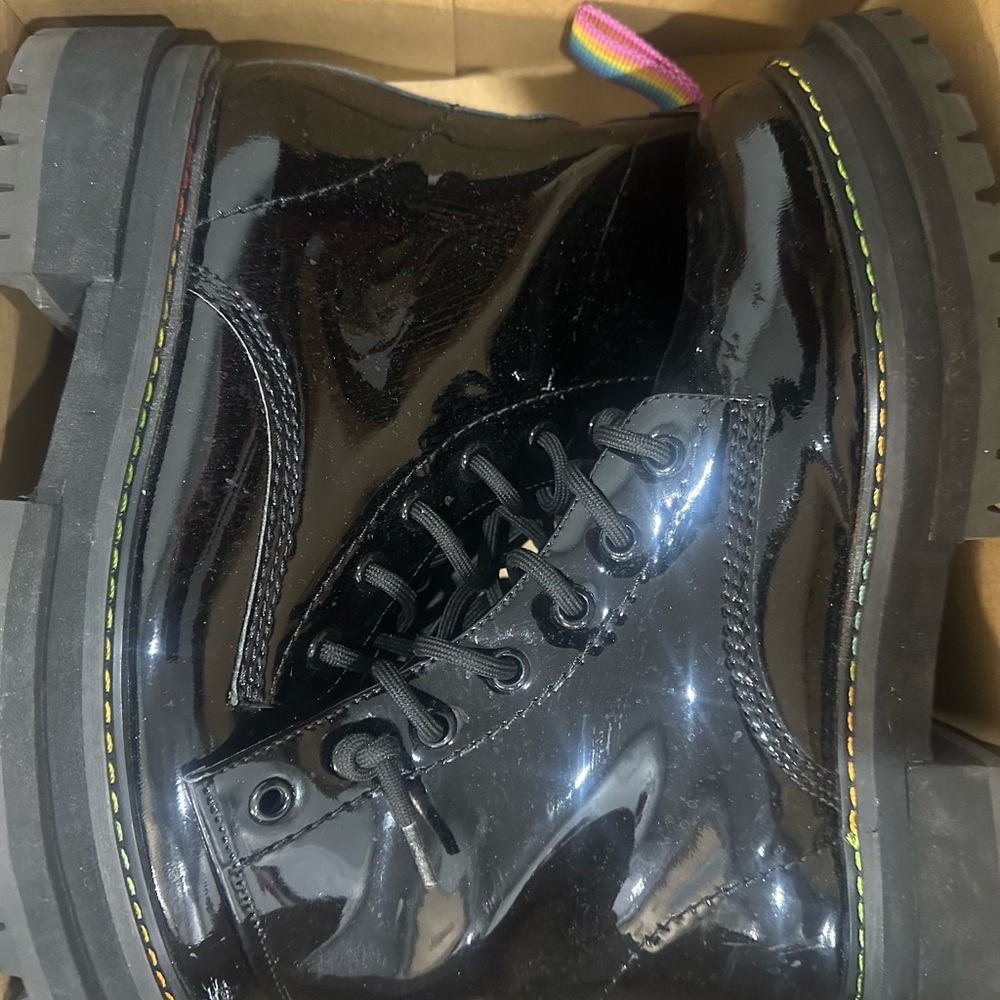 Kurt Geiger Shiny Black Boots
